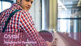  Presentation with working - Colorful slide deck enhanced with maintain food - portrait of maintenance worker working backdrop and a violet colored foreground