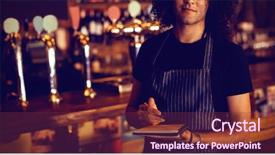  Presentation with diary aesthetic blue - Cool new PPT layouts with maintain food - portrait of young waiter writing backdrop and a tawny brown colored foreground