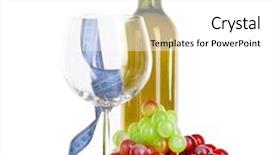  Presentation with barricade tape red and white - Presentation theme enhanced with maintain food - wine and measuring tape isolated background and a  colored foreground