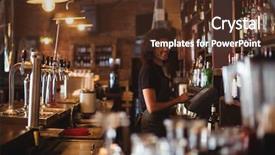  Presentation with electronic - Audience pleasing slide deck consisting of maintain food - young waiter using a electronic backdrop and a  colored foreground