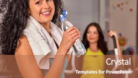  Presentation with maintain - PPT theme consisting of workout at gym maintain background and a coral colored foreground