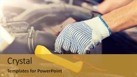  Presentation with mechanic car service repair maintenance - Theme enhanced with maintenance and people concept - auto background and a gold colored foreground