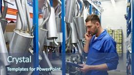  Presentation with mechanic car service repair maintenance - Cool new presentation design with maintenance and people concept - auto backdrop and a ocean colored foreground