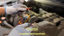  Presentation with mechanic car service repair maintenance - Amazing slide set having maintenance and people concept - auto backdrop and a  colored foreground