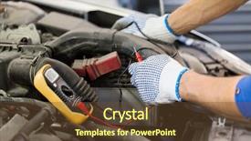  Presentation with mechanic car service repair maintenance - Amazing PPT theme having maintenance and people concept - auto backdrop and a  colored foreground