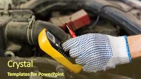  Presentation with mechanic car service repair maintenance - Beautiful PPT theme featuring maintenance and people concept - auto backdrop and a  colored foreground