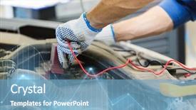  Presentation with mechanic car service repair maintenance - Slide set consisting of maintenance and people concept - auto background and a  colored foreground