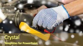  Presentation with mechanic car service repair maintenance - Cool new slide deck with maintenance and people concept - auto backdrop and a  colored foreground