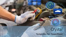  Presentation with mechanic car service repair maintenance - Amazing slide set having maintenance and people concept - auto backdrop and a  colored foreground