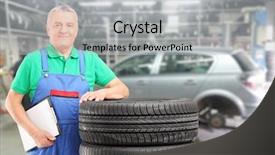  Presentation with mechanic shop - Slides featuring maintenance at auto repair shop background and a light gray colored foreground