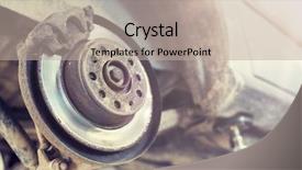  Presentation with car brake - Slide deck consisting of maintenance concept - car brake background and a mint green colored foreground