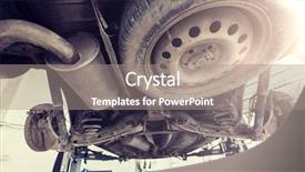  Presentation with auto repair - Cool new slide set with maintenance concept - car on lift backdrop and a gray colored foreground