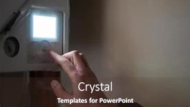  Presentation with house heating - Audience pleasing presentation design consisting of maintenance-engineer-checking-technical-data backdrop and a tawny brown colored foreground