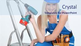  Presentation with puzzle pieces beautiful - Amazing PPT layouts having maintenance excellence - beautiful craftswoman posing backdrop and a sky blue colored foreground