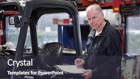  Presentation with maintenance reliability - Slide set featuring maintenance reliability - experienced mechanic working background and a dark gray colored foreground