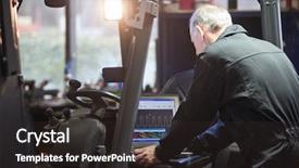  Presentation with maintenance reliability - Slide deck with maintenance reliability - mechanic using a laptop background and a dark gray colored foreground