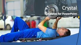  Presentation with maintenance reliability - PPT theme enhanced with maintenance reliability - mechanic working on car background and a ocean colored foreground