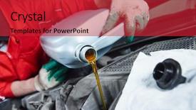  Presentation with automobile - Presentation design having maintenance scheduling - automobile car oil replacement background and a red colored foreground