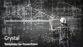  Presentation with sketching - PPT layouts enhanced with maintenance strategy - builder woman sketching project mixed background and a  colored foreground