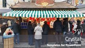  Presentation with food market - PPT theme featuring mainz-december-7-a-food background and a dark gray colored foreground
