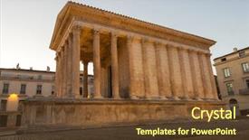  Presentation with ancient roman - Colorful slide set enhanced with maison carree in nimes france backdrop and a tawny brown colored foreground