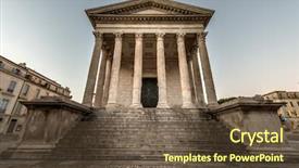  Presentation with ancient roman - Slide deck having maison carree in nimes france background and a tawny brown colored foreground