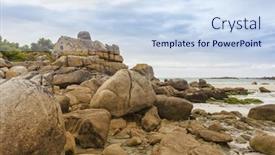  Presentation with beach rocks - Beautiful slides featuring maison-des-douaniers-ancient-customs backdrop and a sky blue colored foreground
