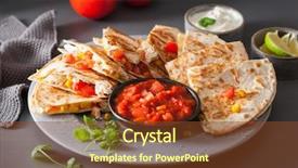  Presentation with corn - Cool new PPT theme with maize - mexican quesadilla with chicken tomato backdrop and a tawny brown colored foreground