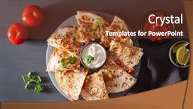  Presentation with sweet corn - PPT layouts with maize - mexican quesadilla with chicken tomato background and a tawny brown colored foreground