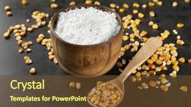  Presentation with starch - Slides having maize - spoon with kernels and corn background and a tawny brown colored foreground