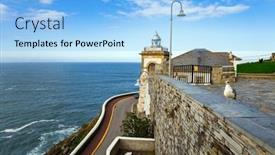  Presentation with road trip - Slides consisting of majestic-atlantic-ocean-asturias-romantic background and a light blue colored foreground