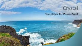  Presentation with atlantic city - Presentation theme having majestic-atlantic-ocean-huge-waves background and a light blue colored foreground