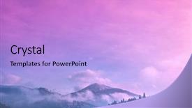  Presentation with foggy forest - PPT layouts with majestic foggy forest and mountain background and a  colored foreground