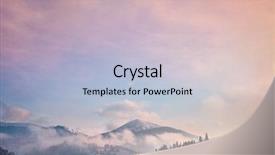  Presentation with foggy forest - PPT theme featuring majestic foggy forest and mountain background and a light blue colored foreground