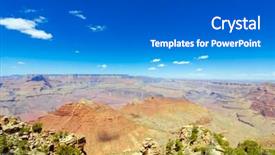  Presentation with grand canyon - Presentation design consisting of majestic grand canyon landscape aerial view background and a gray colored foreground
