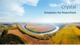  Presentation with earth eye - Theme consisting of majestic-horseshoe-shaped-meander background and a light blue colored foreground