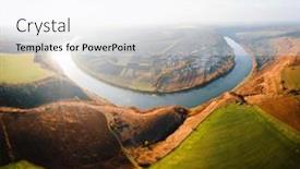  Presentation with earth eye - Presentation theme with majestic-horseshoe-shaped-meander background and a white colored foreground