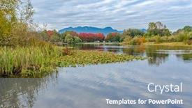  Presentation with vancouver - PPT theme enhanced with majestic lake in john hendry park in vancouver canada background and a light blue colored foreground