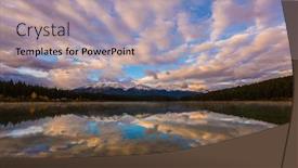  Presentation with tourism - PPT theme enhanced with majestic-lake-patricia-at-sunrise background and a light gray colored foreground