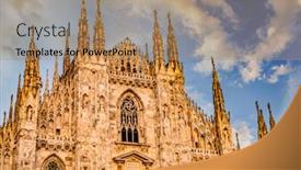  Presentation with sky - Cool new slides with majestic-milan-cathedral-against-sky backdrop and a coral colored foreground