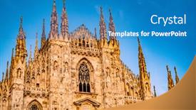  Presentation with light - Colorful slide deck enhanced with majestic-milan-cathedral-in-sunny backdrop and a teal colored foreground