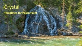  Presentation with america canada - PPT theme having majestic-mountain-creek-with-rocky background and a tawny brown colored foreground