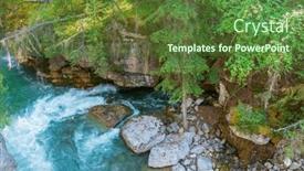  Presentation with america canada - Presentation theme consisting of majestic-mountain-creek-with-rocky background and a tawny brown colored foreground
