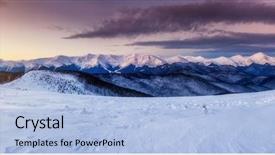  Presentation with happy new year - Cool new presentation with majestic mountain glowing by sunlight backdrop and a light blue colored foreground