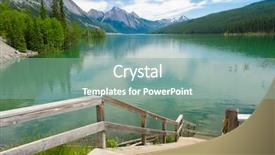  Presentation with mountain lake - Cool new PPT layouts with majestic mountain lake in canada backdrop and a  colored foreground