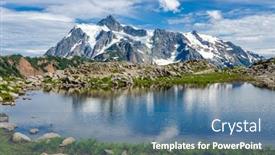  Presentation with mountain lake - Amazing slide set having majestic-mountain-lake-in-canada backdrop and a teal colored foreground