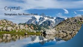  Presentation with mountain lake - Cool new PPT theme with majestic-mountain-lake-in-canada backdrop and a light blue colored foreground