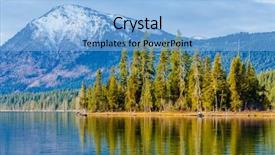  Presentation with mountain lake - Beautiful theme featuring majestic mountain lake in canada backdrop and a  colored foreground