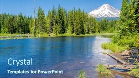  Presentation with mountain lake - Audience pleasing slide set consisting of majestic-mountain-lake-in-canada backdrop and a ocean colored foreground
