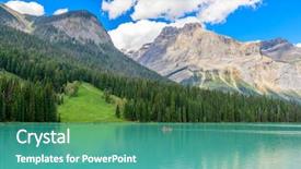  Presentation with mountain lake - Slide deck enhanced with majestic mountain lake in canada background and a  colored foreground